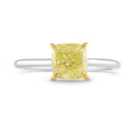 Fancy Yellow Cushion Shape Diamond Solitaire Ring