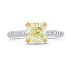 Light Yellow Yellow Cushion Diamond Wedding Set