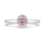 Argyle Fancy Intense Pink Oval Diamond Halo Ring