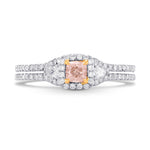 Fancy Light Pink Cushion & Pear Diamond Ring