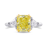 Fancy Intense Yellow Cushion & Triangle Diamond Ring