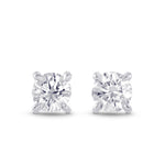 Fancy Light Gray Round Brilliant Stud Earrings