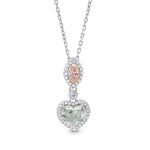 Argyle Pink Marquise & Green Heart Diamond Pendant