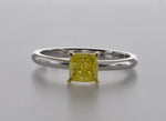 Fancy Intense Yellow Cushion Diamond Solitaire Ring