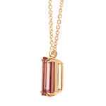 Pink Tourmaline Rose Gold Drop Pendant