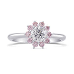 Colorless and Fancy Light Pink Diamond Halo Ring