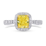 Fancy Intense Yellow Diamond Carriage Halo Ring