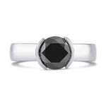 Fancy Black Round Brilliant Diamond Ring