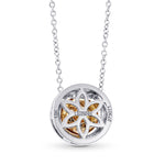 Fancy Yellowish Brown Round Diamond Halo Pendant