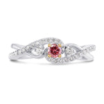 Fancy Intense Pink 3 Stone Diamond Ring