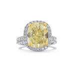 Fancy Light Yellow Cushion Diamond Ring