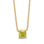 Fancy Yellow Cushion Diamond Solitaire Pendant