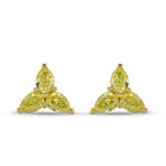 Fancy Yellow Pear Diamond Stud Earrings