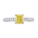 Fancy Intense Yellow Cushion Diamond Ring