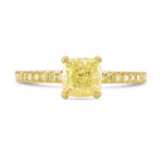 Fancy Yellow Cushion Diamond Engagement Ring