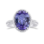 Blue Oval Tanzanite Designer Ring