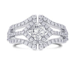 Colorless Round Brilliant Diamond Halo Ring