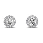 Open Pave Halo Earring Settings