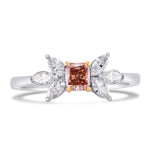 Fancy Intense Orangy Pink Radiant Diamond Ring