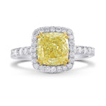 Fancy Light Yellow Cushion Diamond Halo Ring