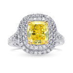 Fancy Intense Yellow Cushion Diamond Halo Ring