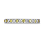 Fancy Intense Yellow and White Diamond Milgrain Ring