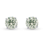 Very Light Green Diamond Stud Earrings