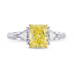 Fancy Light Yellow Radiant & Triangle Diamond Ring