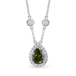 Fancy Yellow Pear Diamond Halo Pendant