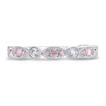Platinum Pink & White Diamond Designer Band Ring
