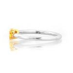 Fancy Vivid Orangy Yellow Diamond Heart Solitaire Ring