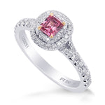 Fancy Vivid Pink Diamond Double Halo Ring