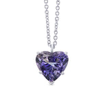 Blue Tanzanite Heart Solitaire Pendant