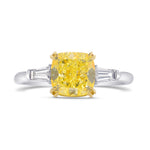 Fancy Intense Yellow Cushion Diamond Ring