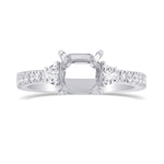 Black Diamond Engagement Ring with Half-moons