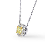 Fancy Yellow Radiant Diamond Halo Pendant