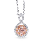 Fancy Pink Round Diamond Drop Pendant