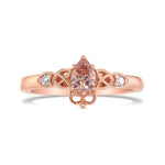 Fancy Brownish Pink Pear Diamond Ring