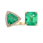 Emerald Two-stone Cuff Ring