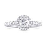 Colorless Round Diamond Halo Ring