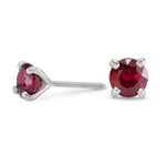 Brilliant shape Ruby Stud Earrings