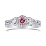 Fancy Intense Purplish Pink Diamond 3 Stones Ring