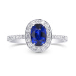 Sapphire and Diamond Halo Ring