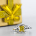 Fancy Intense Yellow Princess-cut Diamond Crossover Ring