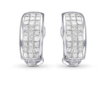 Princess White Diamond Hoop Earrings