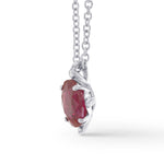 Red Ruby and Diamond Solitaire Pendant