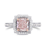 Custom Fancy Purplish Pink Diamond Halo Ring