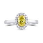 Fancy Intense Yellow Oval Diamond Halo Ring