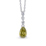 Chameleon Pear Shape and Brilliant cut Diamond Pendant