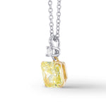 Fancy Yellow Radiant Diamond Drop Pendant
